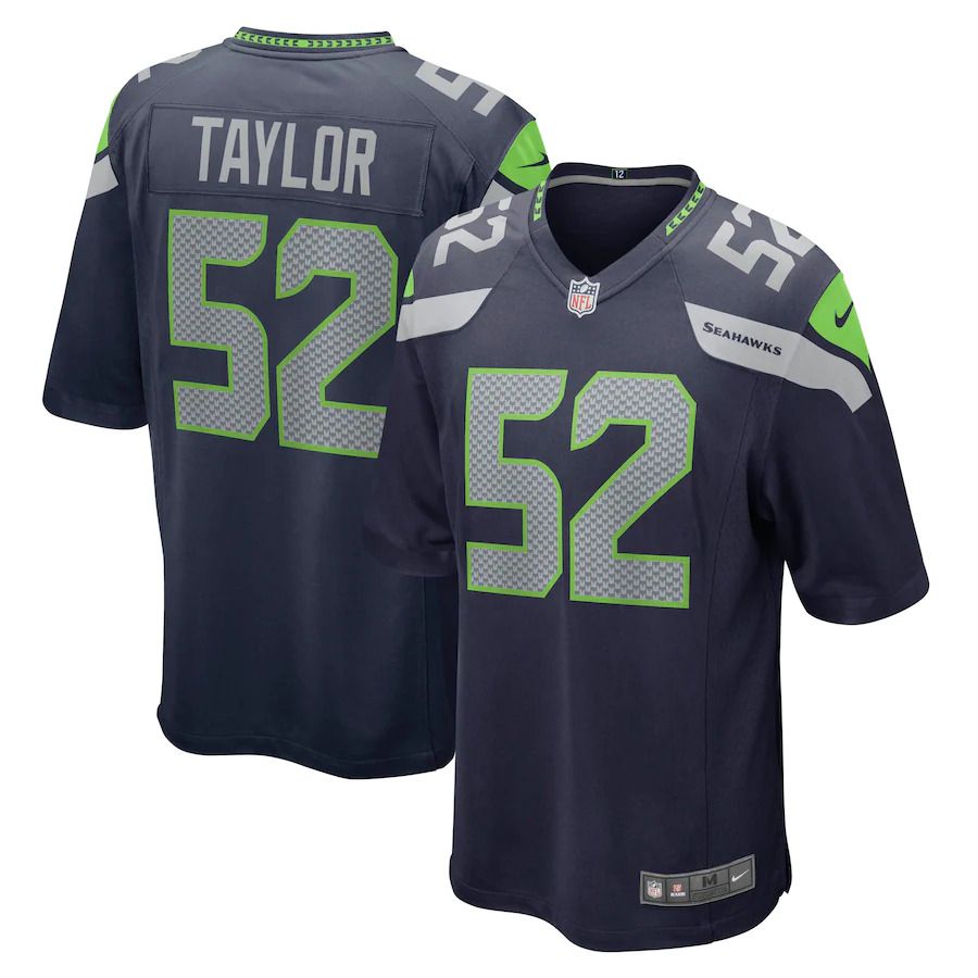 Men Seattle Seahawks #52 Darrell Taylor Nike College Navy Game NFL Jersey